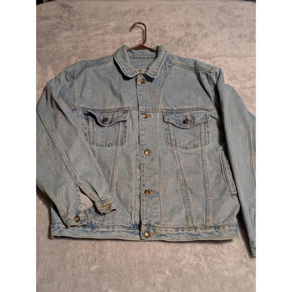 Vintage 90's Size Medium Bugle Boy Jeans Denim Trucker Jacket Light Wash